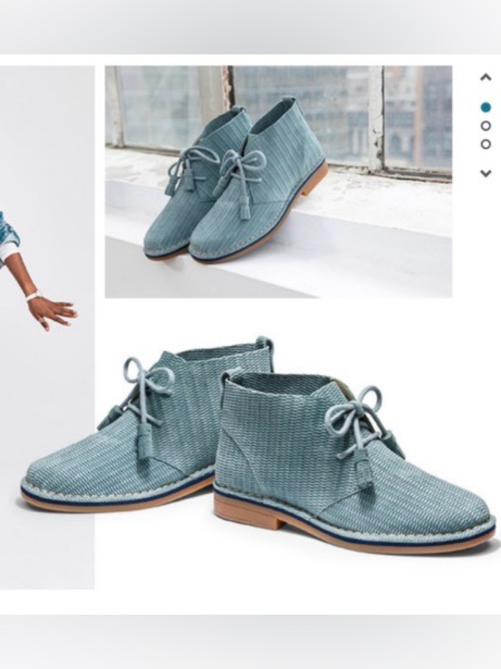 New with out tag Hush Puppies Women's Woven Lace-Up Chukka Boots in Teal Blue